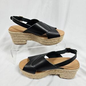 Soludos Amalfi Platform Heel in Black - Size 7